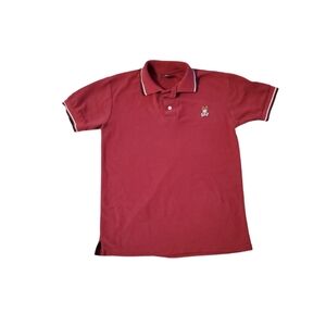 Psycho Bunny Men's Maroon Red Polo Knit Collar‎ Shirt Small